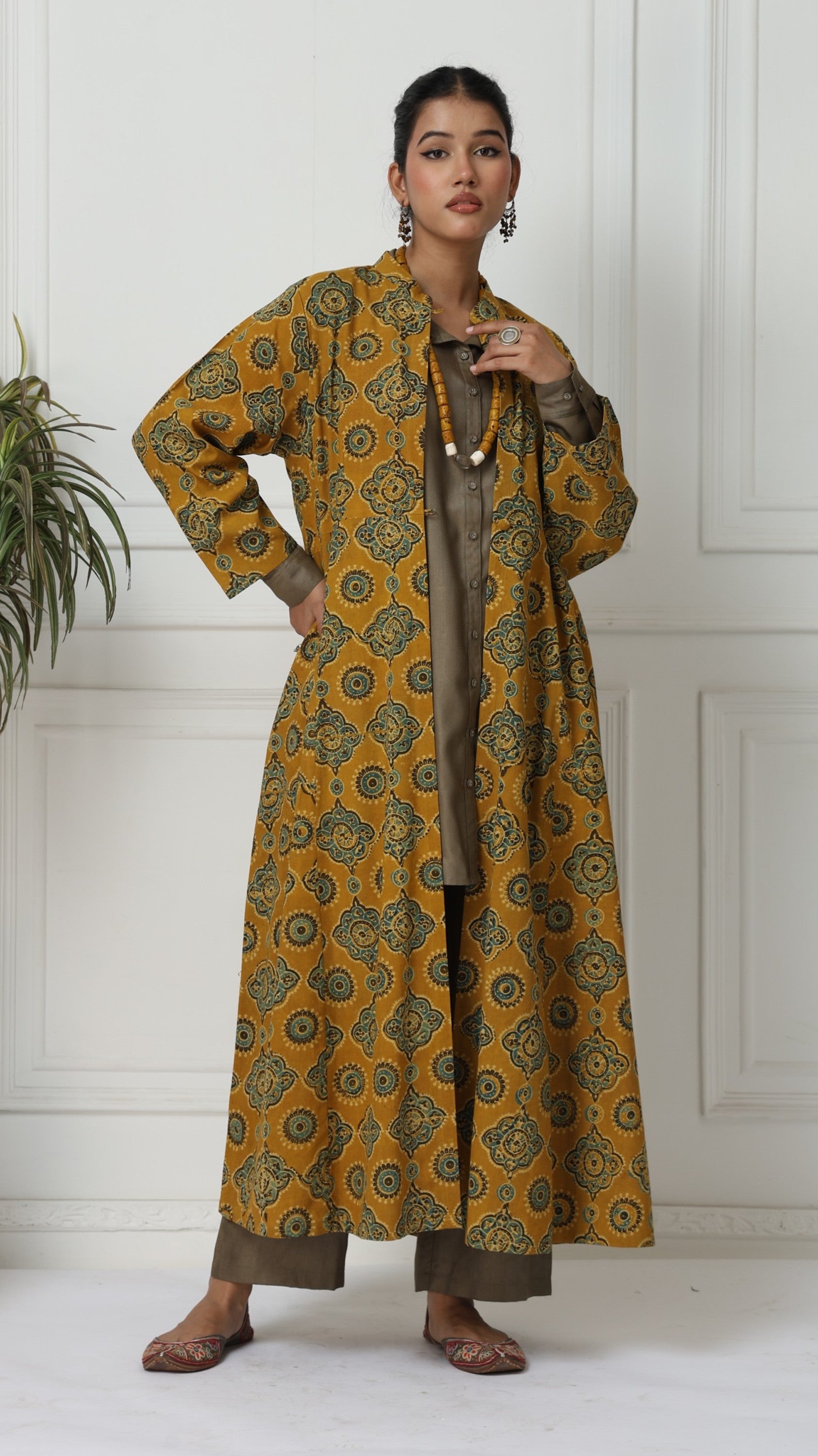 Mustard Ajrakh Overlay