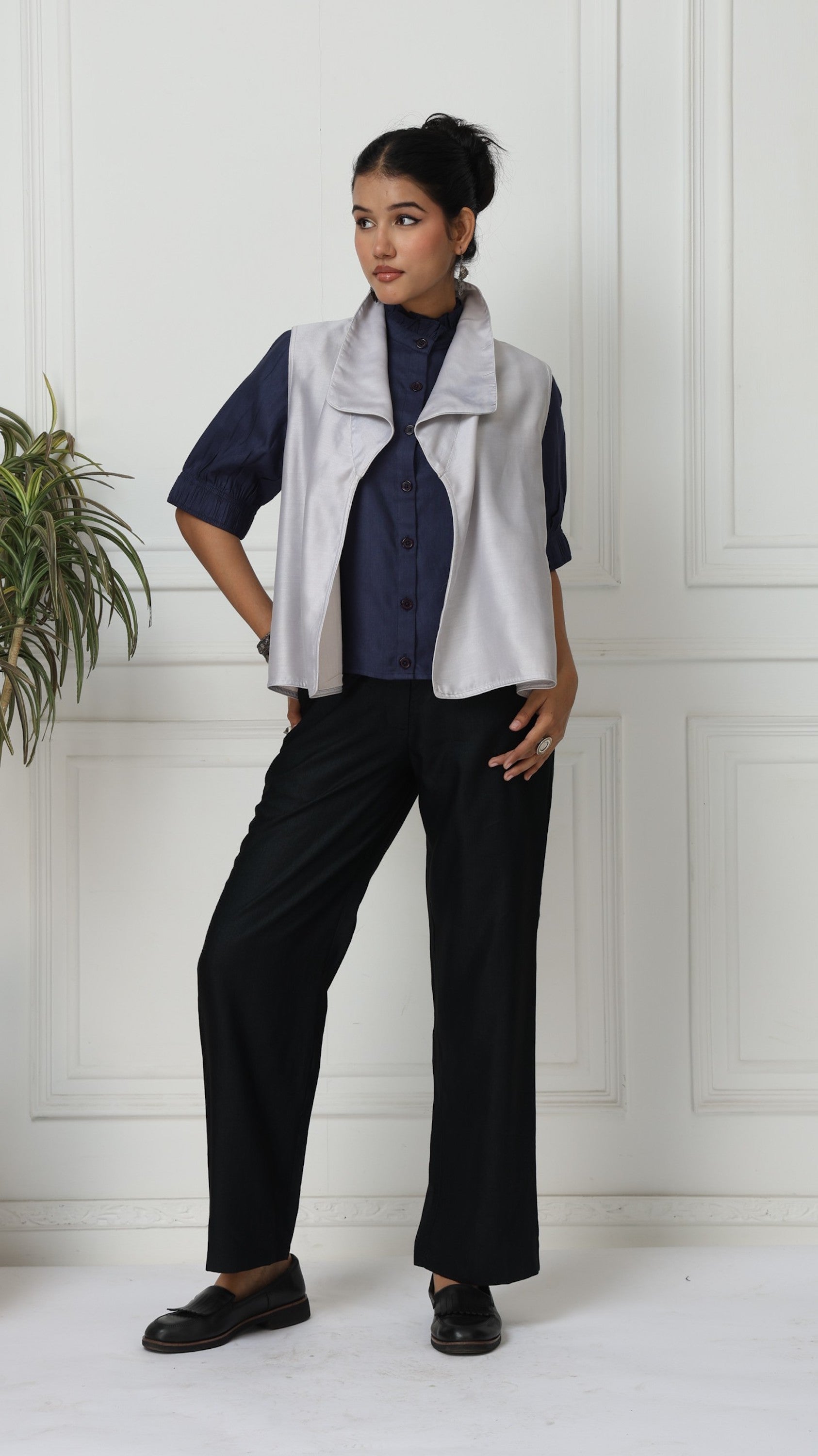 Silver Chanderi Jacket