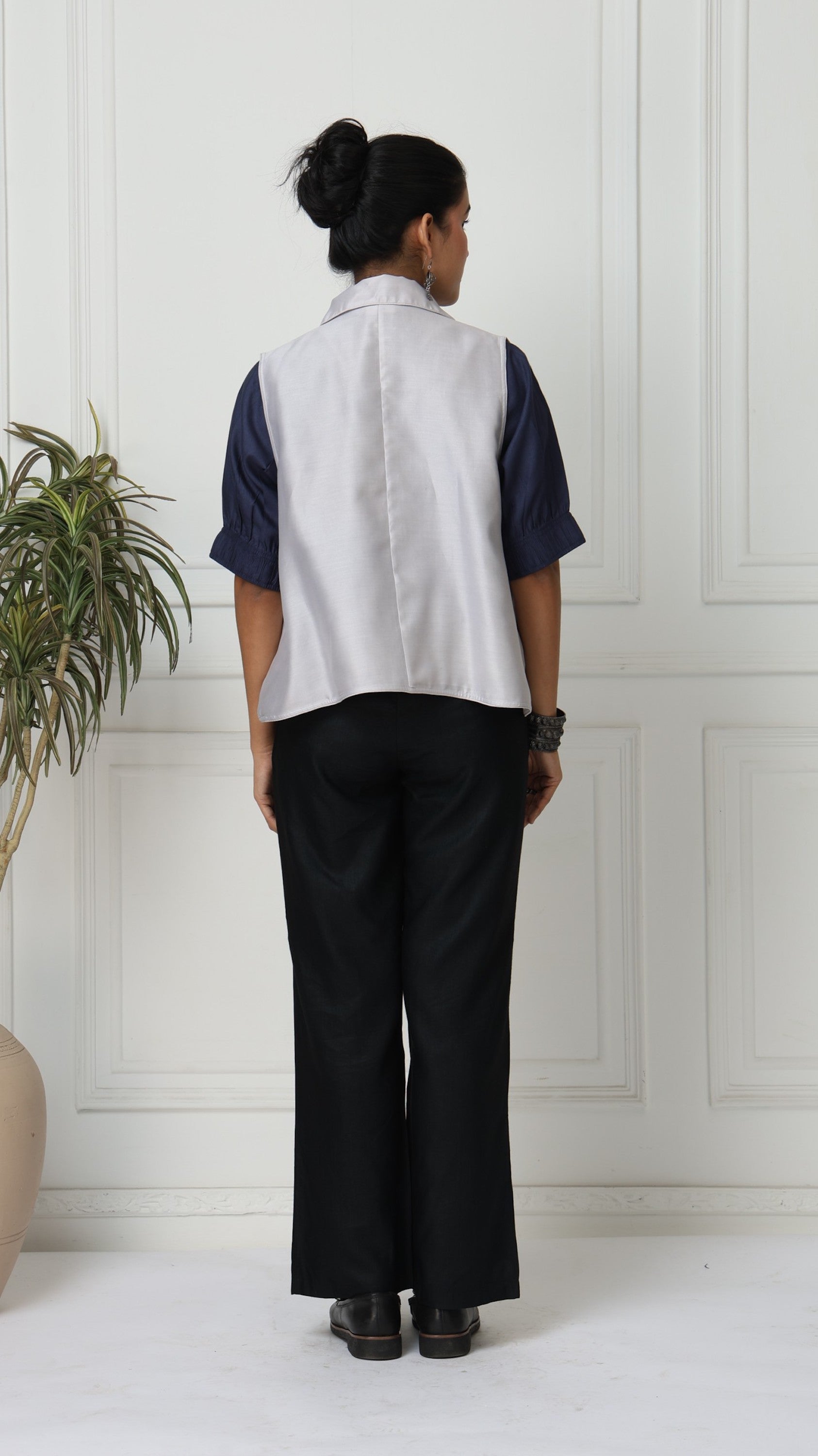 Silver Chanderi Jacket